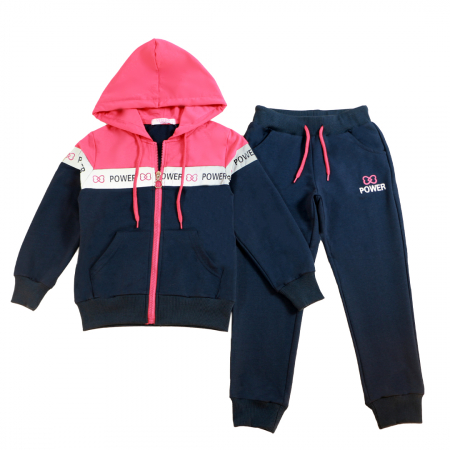 Treninguri - Trening cu gluga 2 piese Y-307fucsia