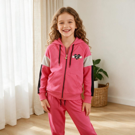 Treninguri - Trening cu gluga 2 piese Y-330fucsia