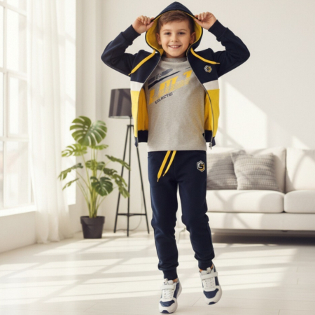 Treninguri - Trening cu gluga 3 piese Y-623galben