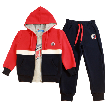 Treninguri - Trening cu gluga 3 piese Y-623rosu