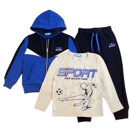 Treninguri - Trening cu gluga 3 piese Y-627bleumarin