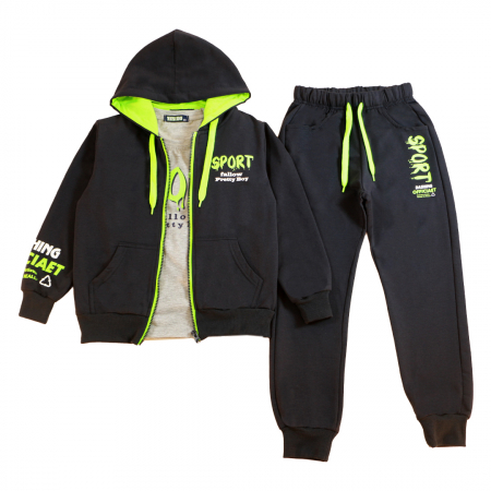 Treninguri - Trening cu gluga 3 piese Y-667verde