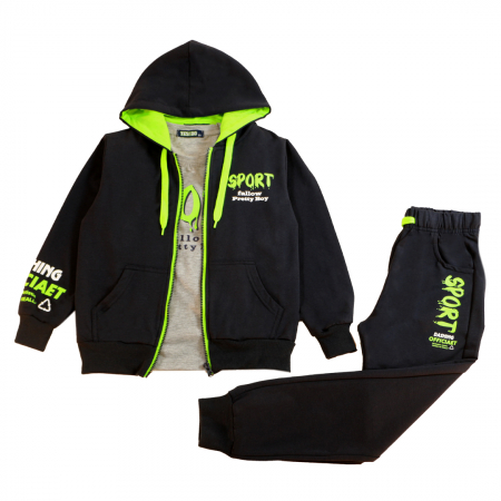Treninguri - Trening cu gluga 3 piese Y-667verde