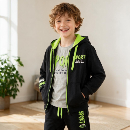 Treninguri - Trening cu gluga 3 piese Y-667verde
