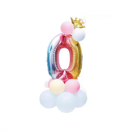 Baloane - Set aranjament 14 baloane cifra ' 0 ' 80 cm TZ5274-0