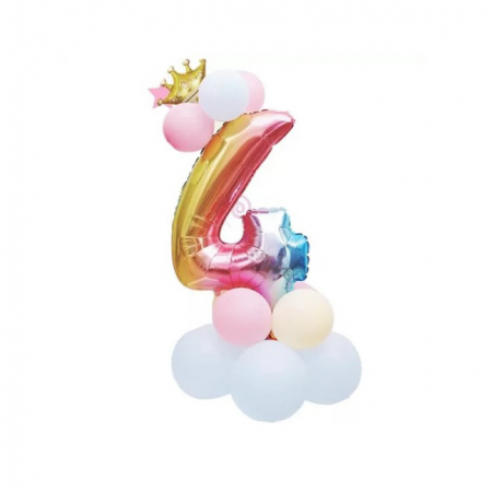 Articole party - Set aranjament 14 baloane cifra ' 4 ' 80 cm TZ5274-4