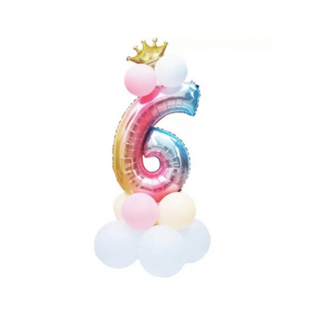 Baloane - Set aranjament 14 baloane cifra ' 6 ' 80 cm TZ5274-6