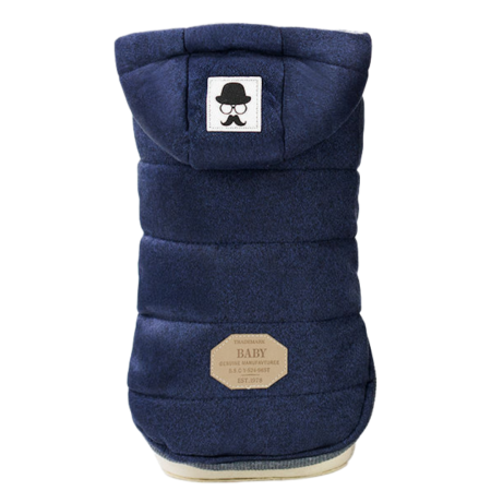 Haine - Vesta calduroasa cu gluga DOG-15bleumarin