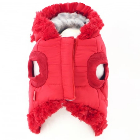 Haine - Vesta cu gluga flausata XINA2120rosu