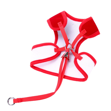 Accesorii animale de companie - Vesta cu nasturi si papion + lesa MDL-32rosu