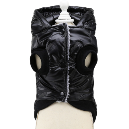 Haine - Vesta flausata cu gluga DOG-18negru