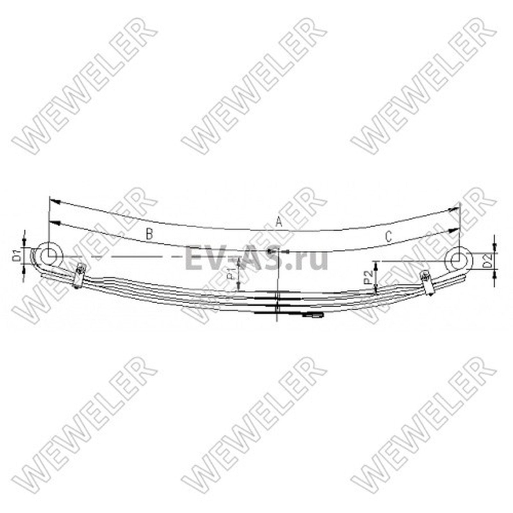 Arc suspensie punte fata MAN TGA3 F088T391WA75 [1]