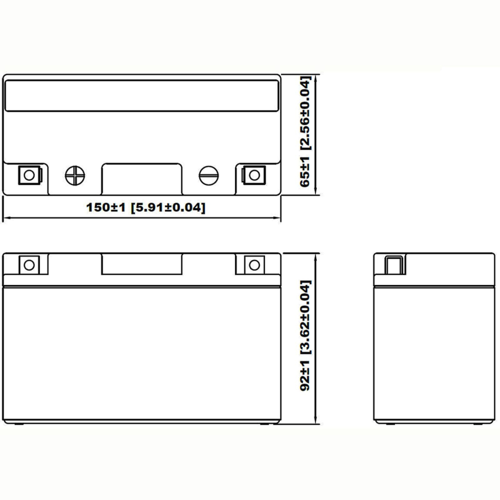 Baterie 6Ah 128A YT7B-4 AGM POWEROAD [2]