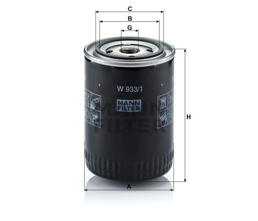 Filtru ulei W933/1 MANN [1]
