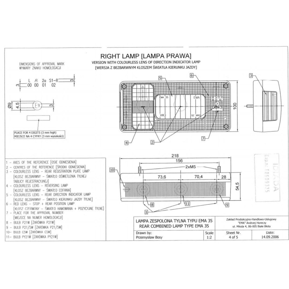 Lampa spate stanga 218x100 LZT329 Horpol [3]