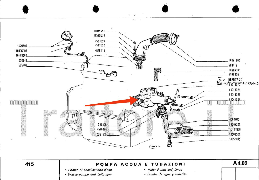 Pompa apa FIAT 411 415 TNS [2]