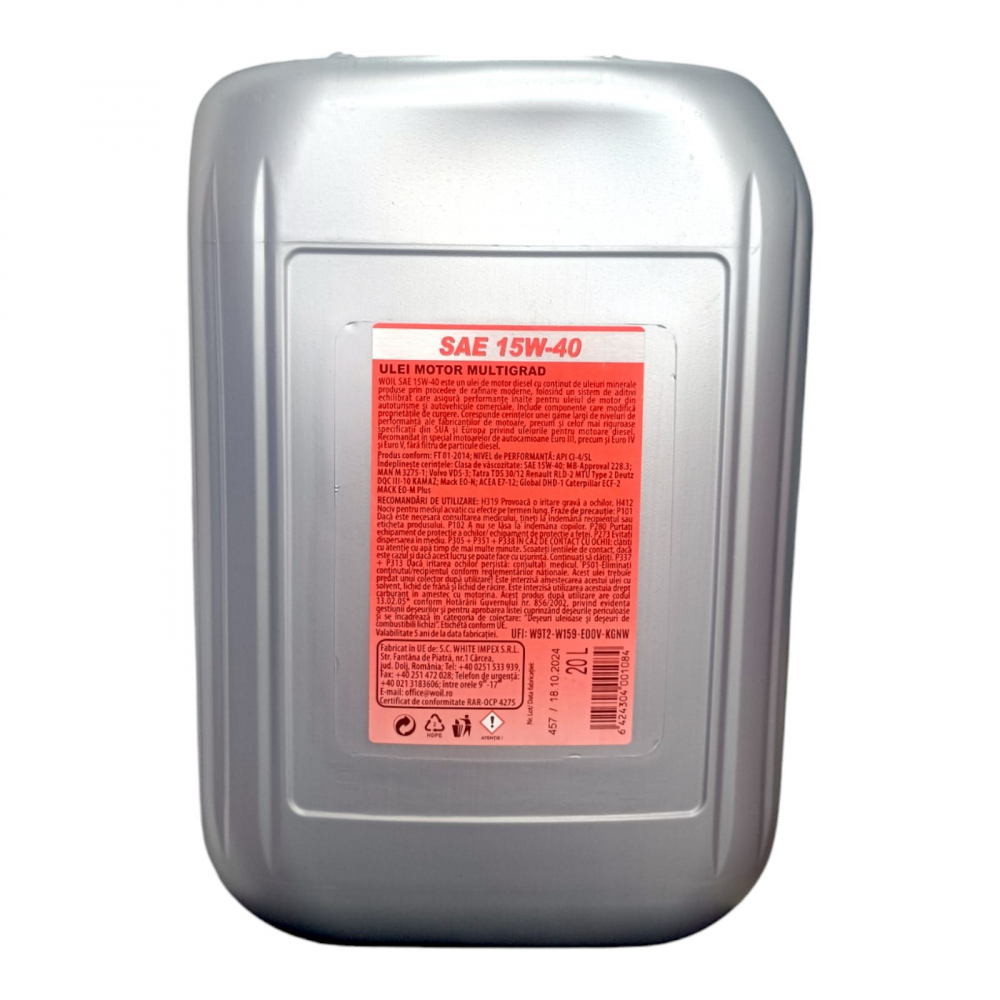 Ulei motor 15W40 20L WOIL [2]