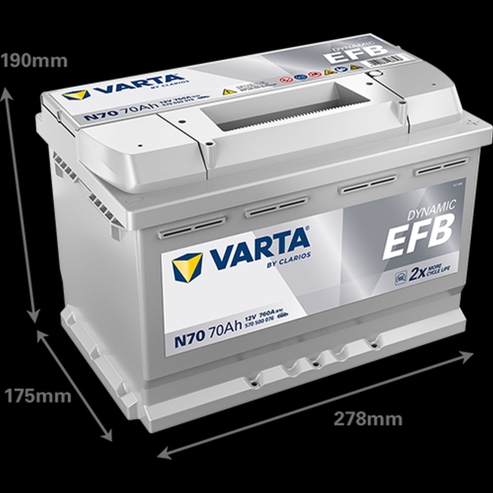 VARTA Dynamic EFB N70 70Ah 760A Start-Stop [2]