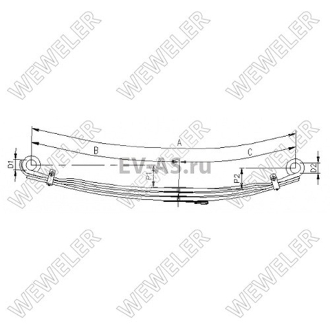 Arc suspensie punte fata MAN TGA3 F088T391WA75 [1]