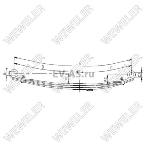 Produse diverse - Arc suspensie punte fata MAN TGA3 F088T391WA75