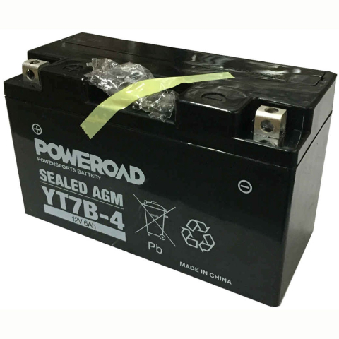Acumulatori moto/ATV - Baterie 6Ah 128A YT7B-4 AGM POWEROAD
