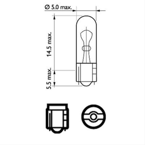 BEC BORD 12V 1.2W STICLA PHILIPS [1]