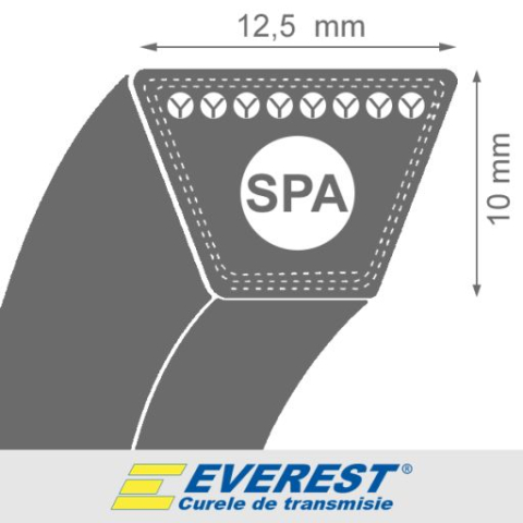 Curele trapezoidale - CUREA 1332(1282LI)X13X10 EVEREST