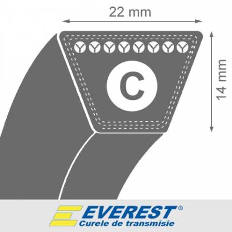 Curele trapezoidale - CUREA 2026(1938LI)X22X14 EVEREST