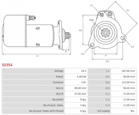 Electromotor 5.4 kw Mercedes Atego 1222 12 Tone AS-PL [4]