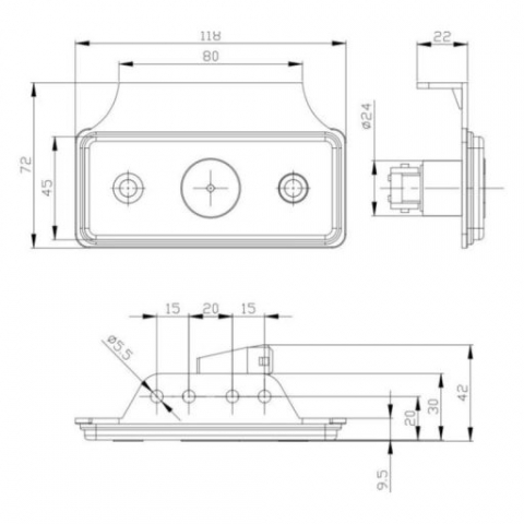 LAMPA GAB.110X45 GALB.LED 12-24V [4]