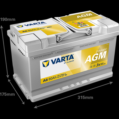 Acumulatori Auto - VARTA Dynamic AGM A6 80Ah 800A Start-Stop