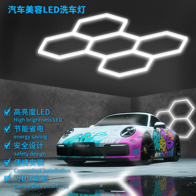 Aplica LED Hexagon HoneyComb, 5 Hexagoane Tavan/Perete 2548x1715 [3]