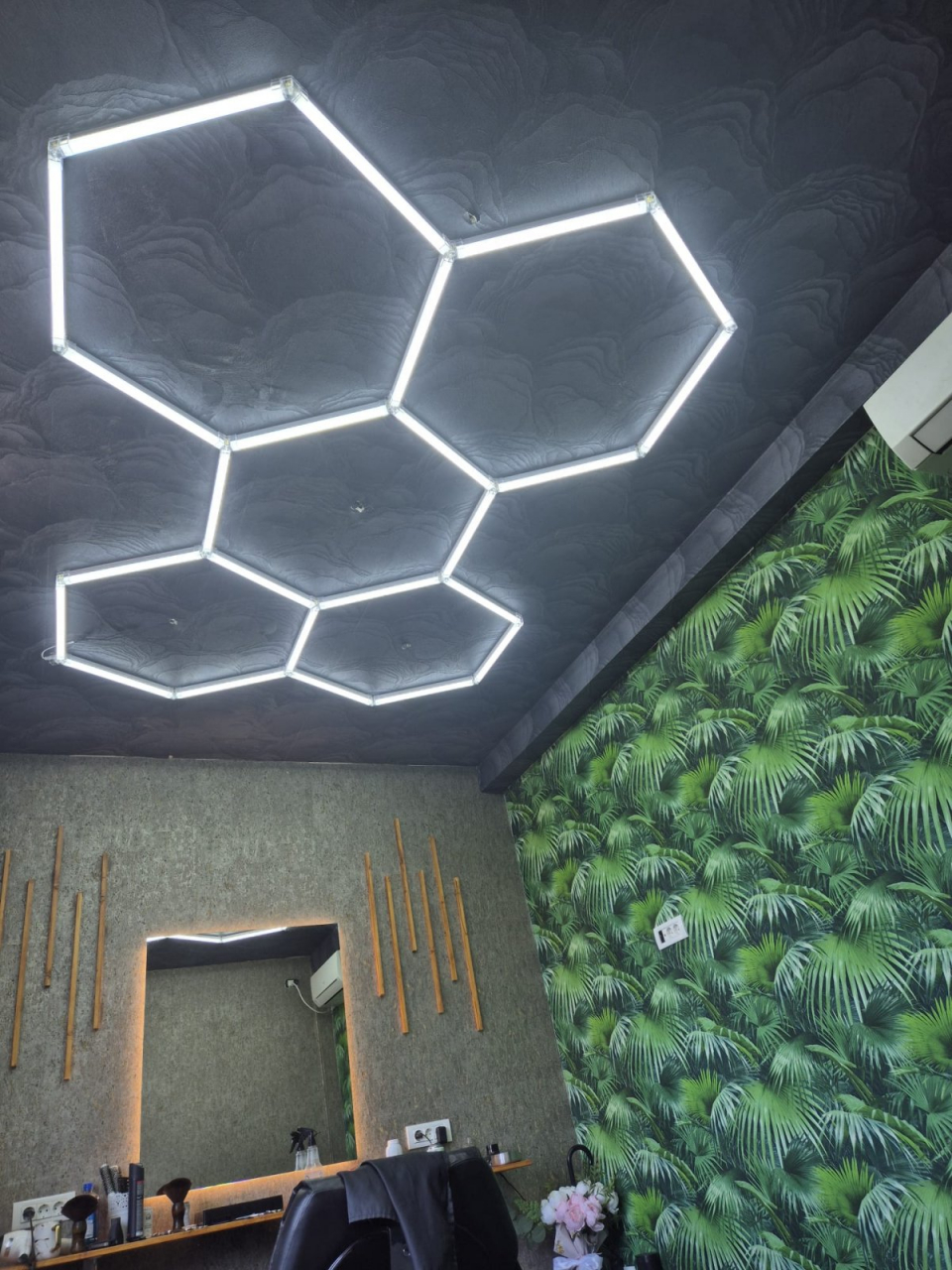 Aplica LED Hexagon HoneyComb, 5 Hexagoane Tavan/Perete 2548x1715 [1]