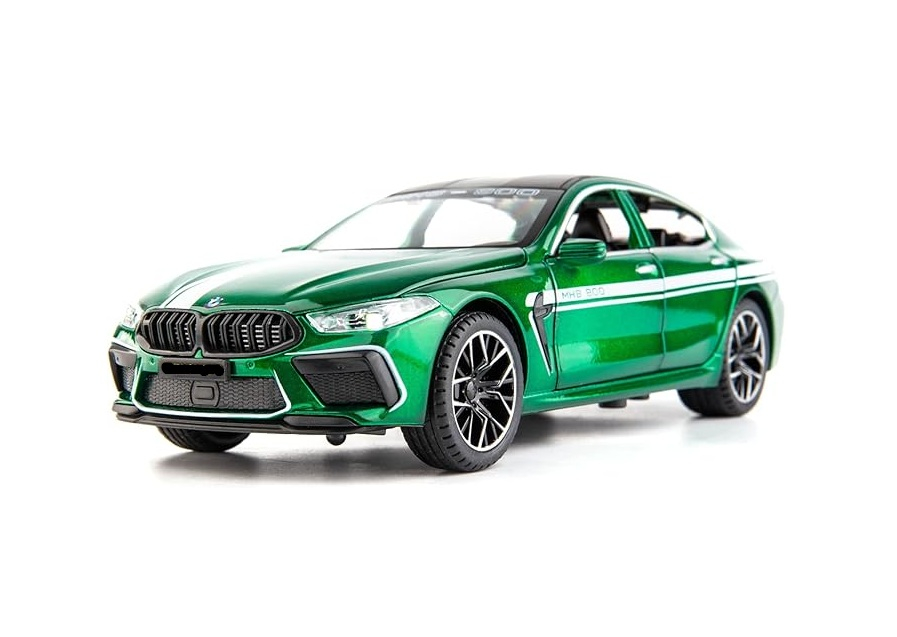 BMW M8 800 metal model jucărie baterie lumini sunet 1:24 Verde [3]