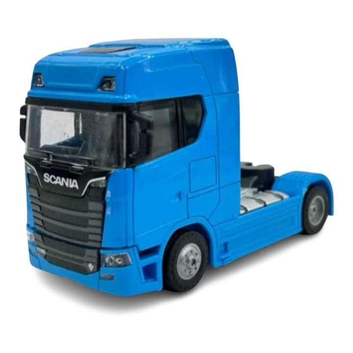 Camion metalic, tip Scania T770S, scara 1:32, cabina rebatabila, lumini si sunete, albastru, 13 cm [1]