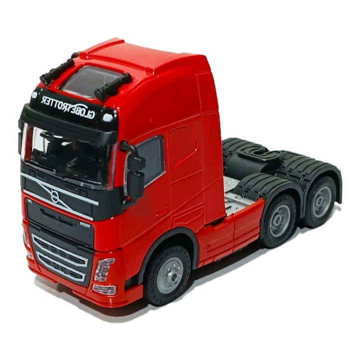Camion metalic, tip Volvo FH, scara 1:32, cabina rebatabila, lumini si sunete, rosu, 13 cm [1]