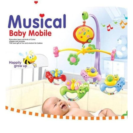 Carusel muzical de patut pentru bebelusi cu rotatie, muzica si lumini SL163 [2]