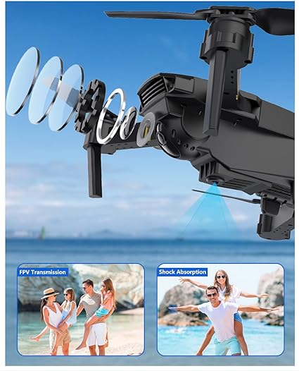 Drona WIFI 2.4G Baterie 600 Mha HPV Camera 2MP Cu Transmisie Pe Telefon Live Buton De Return To Home 4CH 6 Axes  Brate Pliabile [3]