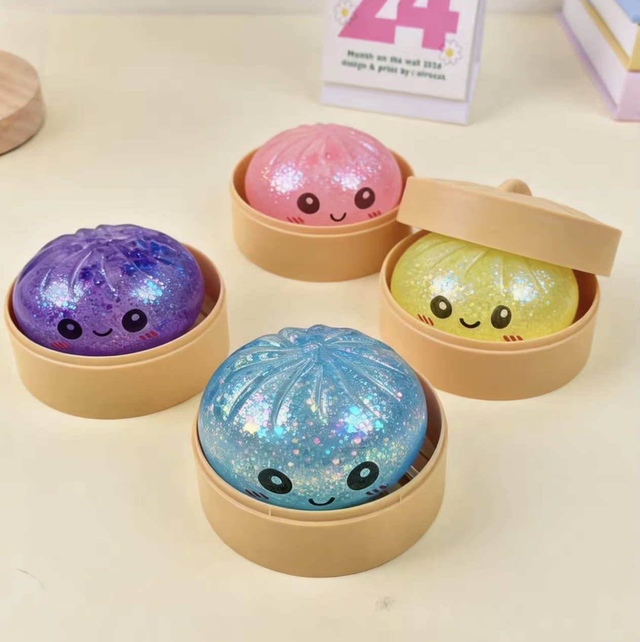 Jucărie Antistres Squishy Dumpling mystery box, Glitter Edition [2]