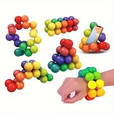 Jucarie educativa antistres cu bile curcubeu Art Ball Puzzle - xStoc [3]