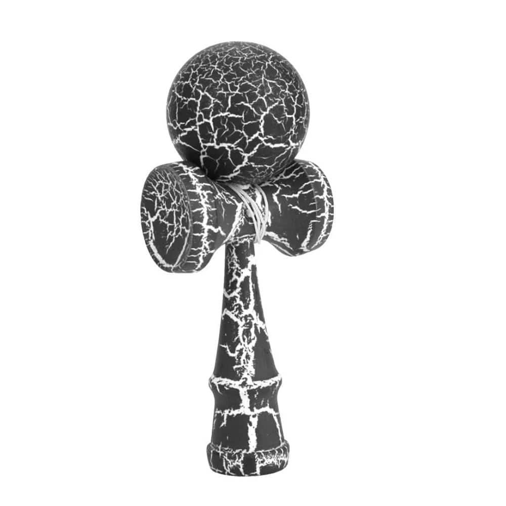 Kendama, Jucarie interactiva Lemn, negru si alb, 18cm [1]