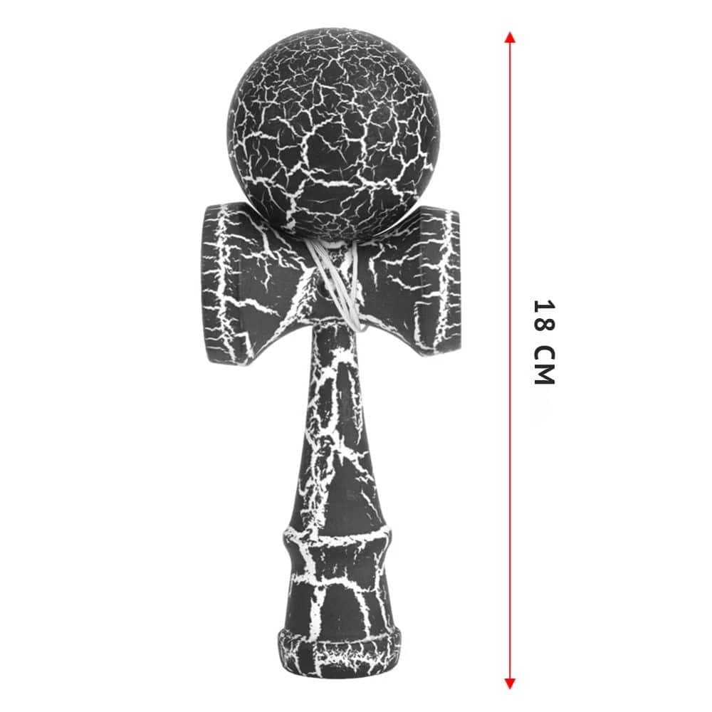 Kendama, Jucarie interactiva Lemn, negru si alb, 18cm [5]