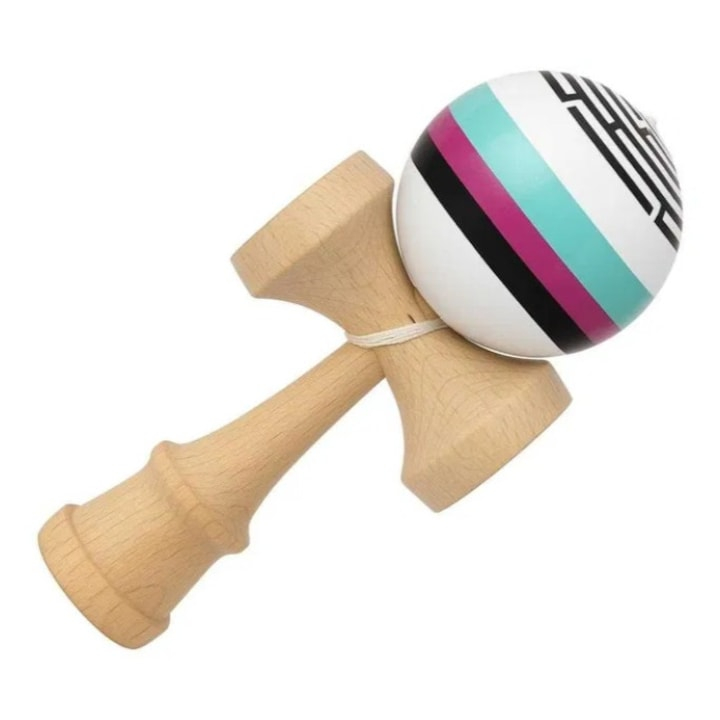 Kendama – Model Premium Lemn Natural cu Bila Colorata Design Modern, echilibru perfect si aderenta excelenta [2]