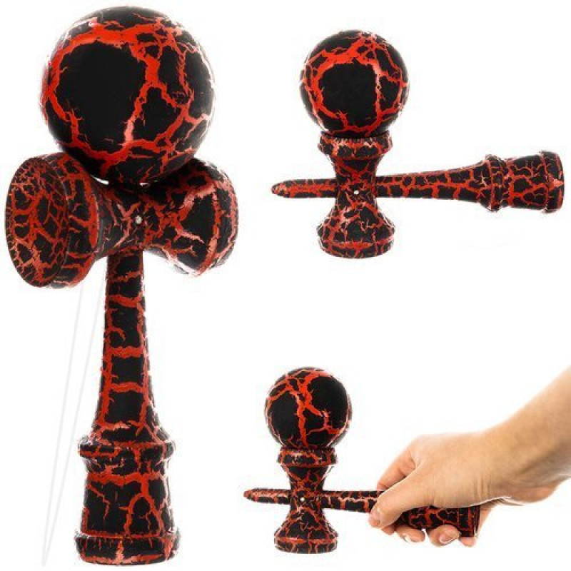 Kendama profesională din lemn, jucărie japoneză, design crăpat CRACK, culoare Roșu/Negru Nu există recenzii încă. [4]