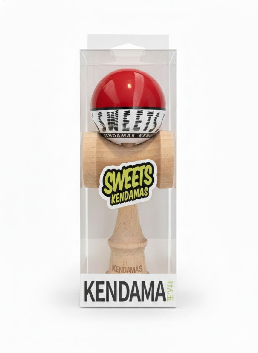 Kendama Starter Sweets, formă nouă Amped, rulment si ata de rezerva ROSU [2]