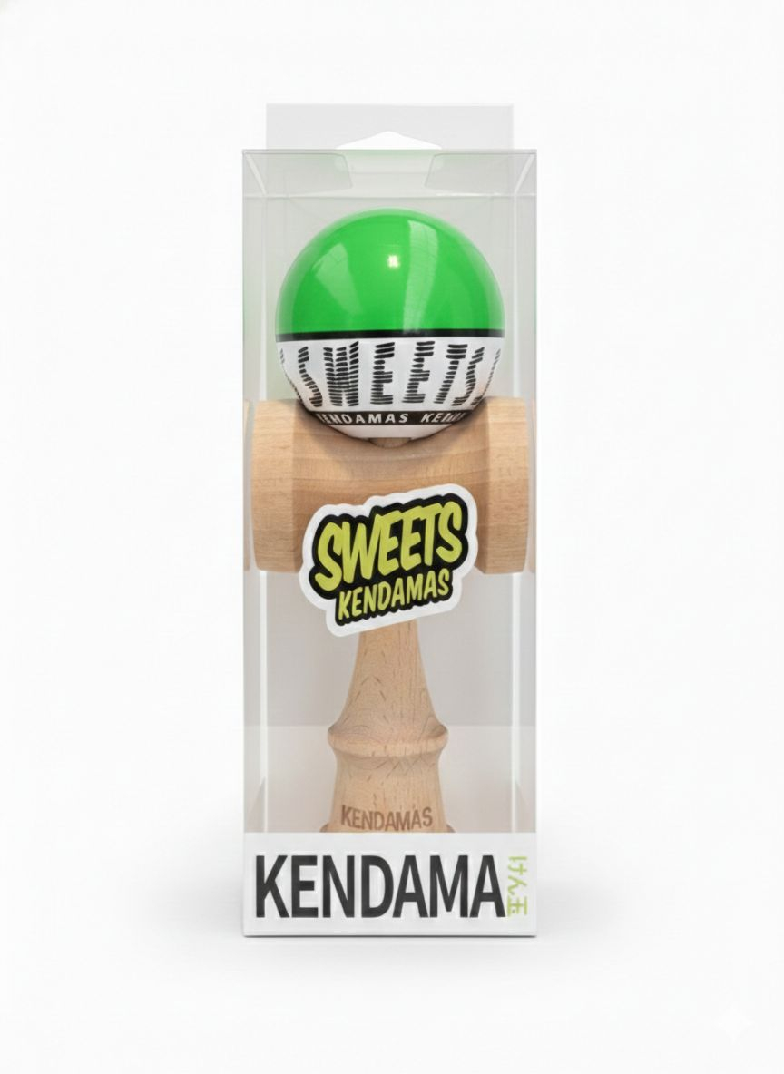 Kendama Starter Sweets, formă nouă Amped, rulment si ata de rezerva VERDE [2]