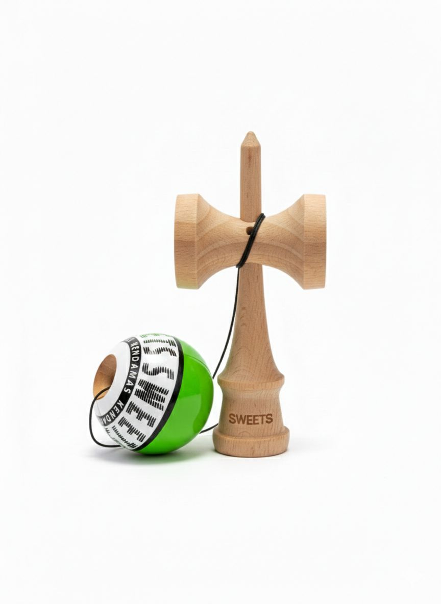 Kendama Starter Sweets, formă nouă Amped, rulment si ata de rezerva VERDE [3]