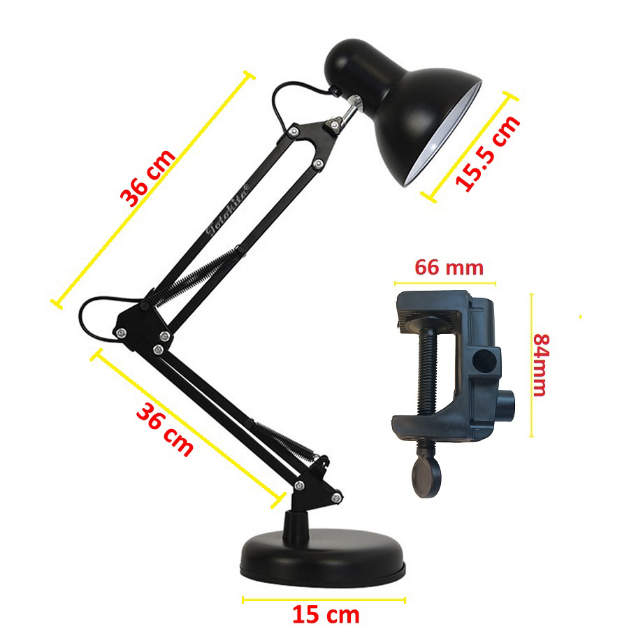 Lampa birou, manichiura, ajustabila, picior, prindere masa, negru [4]