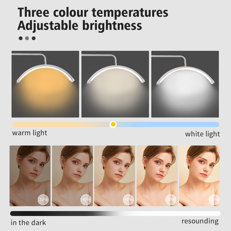 Lampa Profesionala pentru Make-Up, Semiluna,  cu LED 70 cm, alb [4]