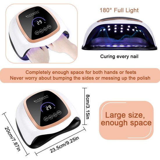 Lampa Profesionala  V3, 168W, 42LED-UV, Touch Control, Display Digital, Inductie Inteligenta, Baza Detasabila Pentru Pedichiura, Uscare Unghii, Senzor cu Infrarosu [2]